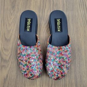Mystique Boutique Slip On Sandals Style in Multi Color Size-10 NWT